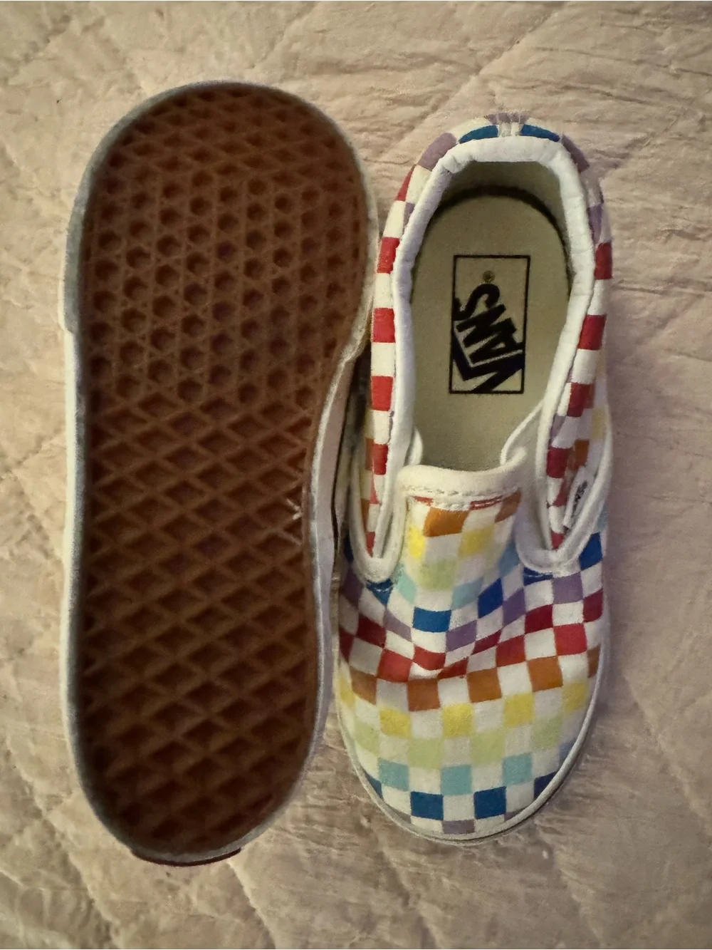 Vans Kids Multicolor Rainbow Checkerboard Slip-On Sneakers